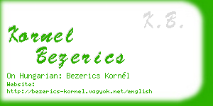 kornel bezerics business card